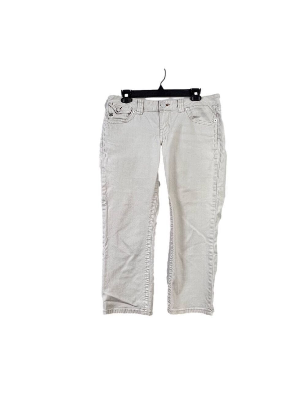 Mek DNM Jeans Womens 29 Jaisalmer Capri White Wash Straight Leg Low Rise
